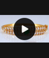 Ravishing One Gram Gold Bracelet Emerald AD White Stone BRAC620