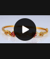 Gold Plated Bracelet Floral Ruby White Stone BRAC623