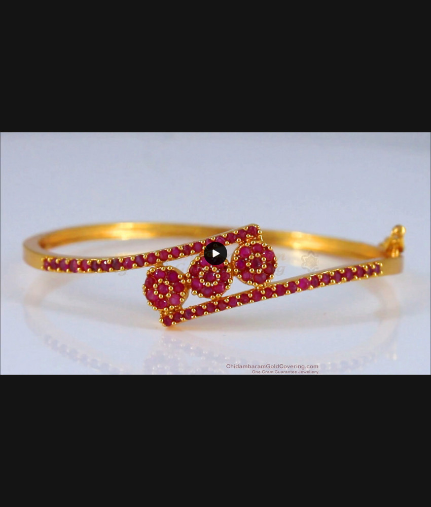 Gorgeous Full Ruby Stone Gold Plated Bracelet BRAC626