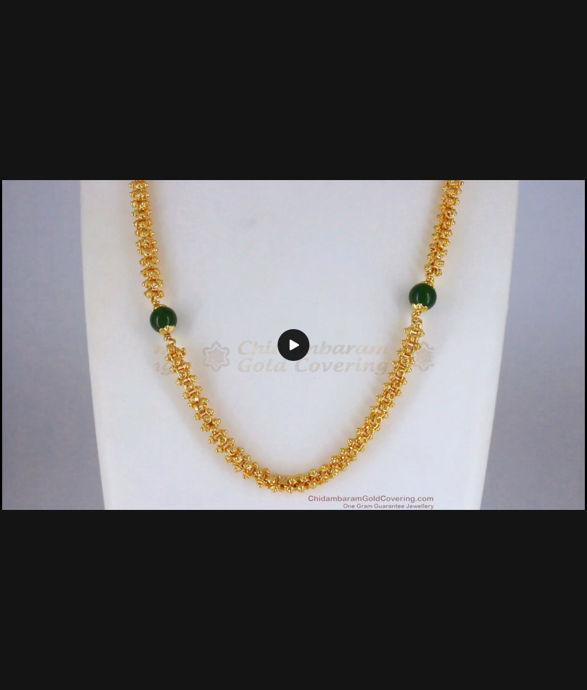 CDAS20-LG Emerald Beads Gold Long Chain Models For Online Shop