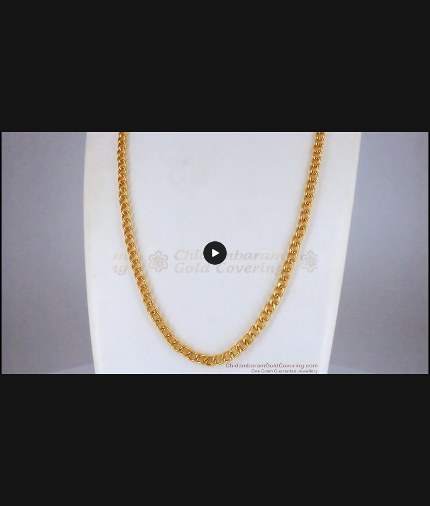 CGLM58 Light Link Design Long Gold Chain Daily Wear Shop Online