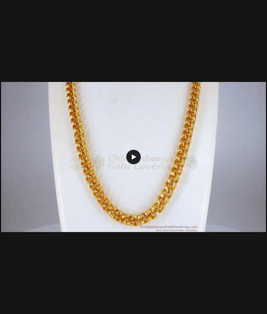 CGLM59 Over Thick Hollow Design Long Gold Chain Mens Party Wear