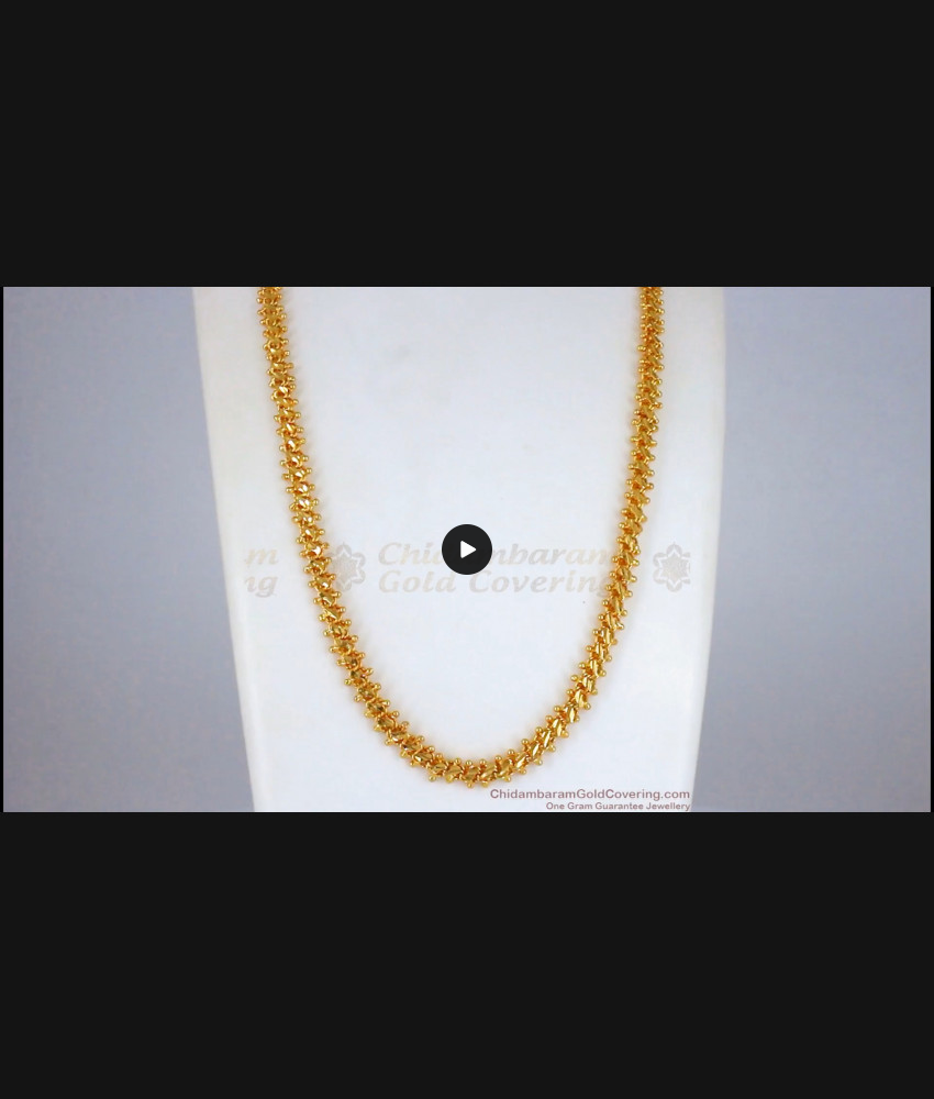 CHRT48-LG -Trendy S Type Gold Long Chain with Beads Designs