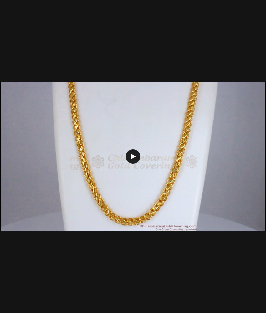 CHRT57 Lotus Leaf Design One Gram Gold Chain Shop Online