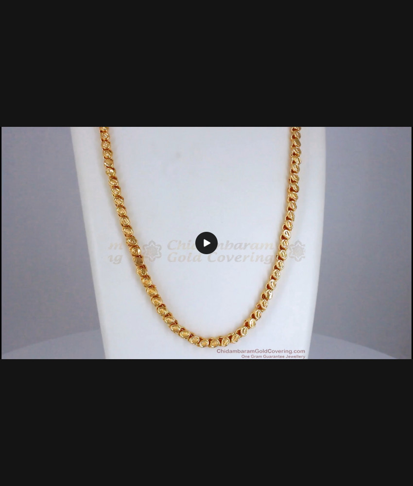 CHRT59 Oval Design One Gram Gold Chain Daily Use
