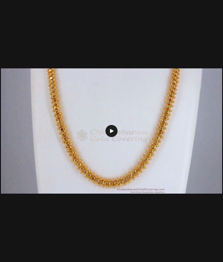 CHRT60 Traditional One Gram Gold Beaded Design Womens Chain