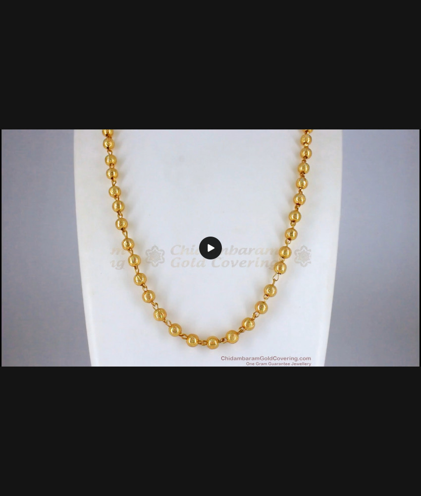 CKMN101 Gold Balls Design Long Gold Chain Daily Wear