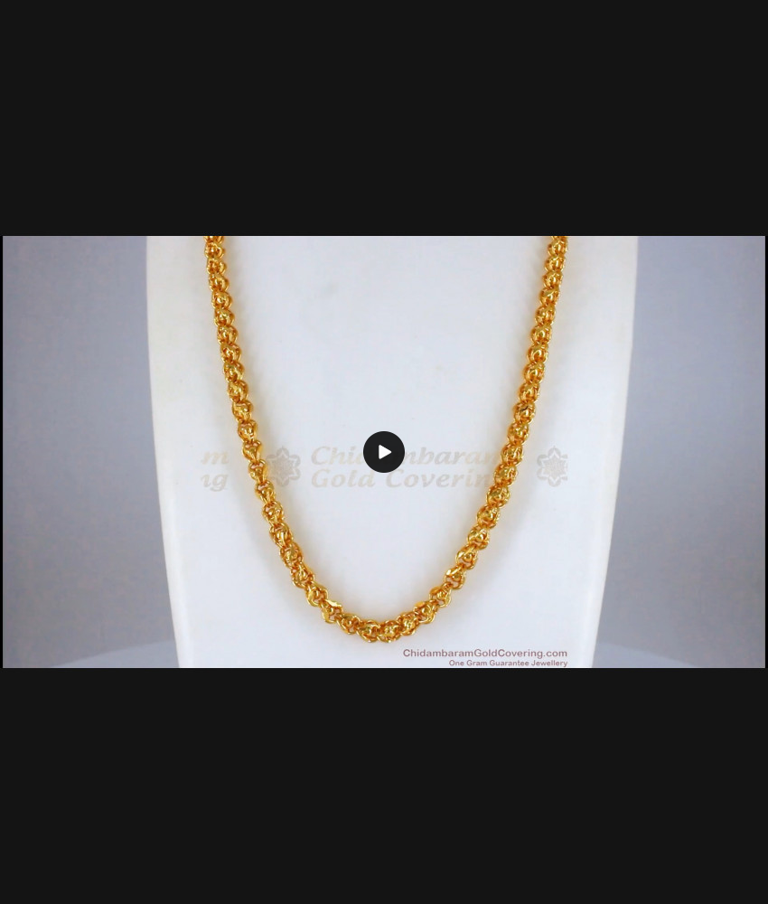 CKMN103 Gold Beads Traditional Chain daily Wear Shop Online