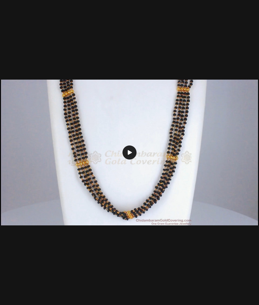 CKMN105-LG  Four Layer Long Gold Chain Black Pearls Shop Online