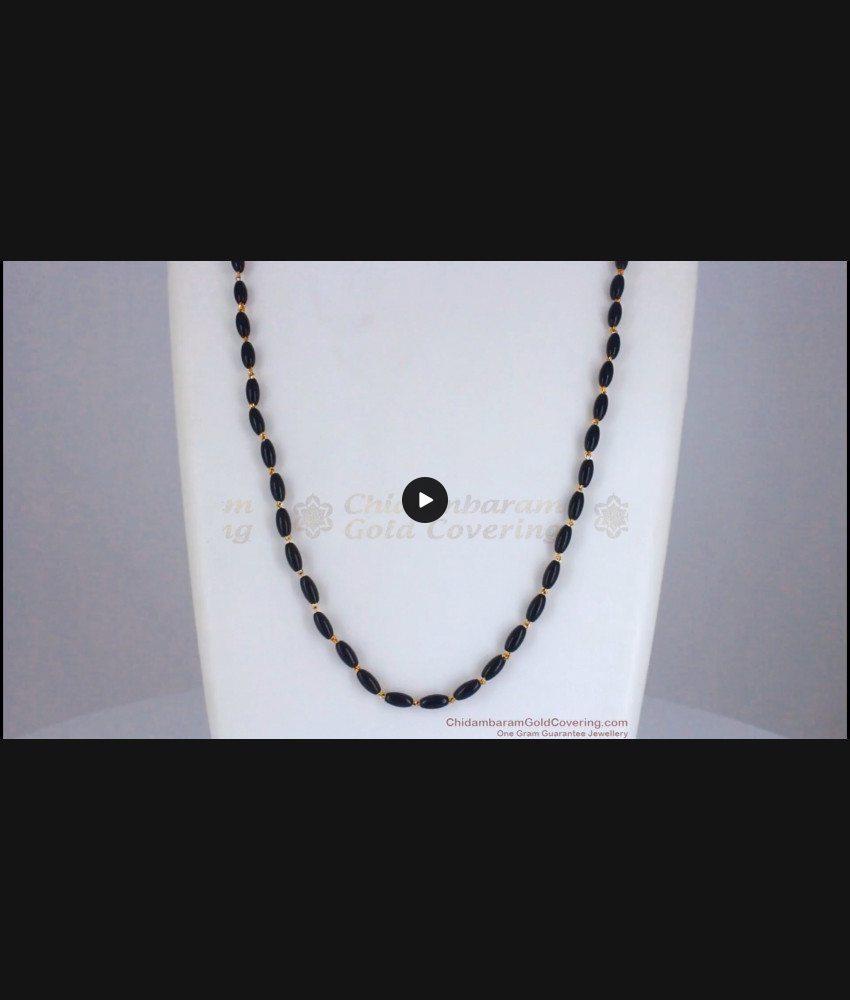 CKMN107 Attractive Black Pellets Gold Chain Designs Shop Online