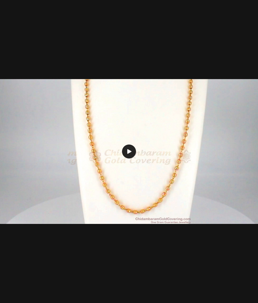 CKMN65 - Glittering Gold Beads Daily Wear Chain for Ladies New Arrival