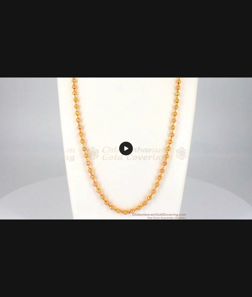 CKMN66 - Fine Finish Gold Beads Daily Wear Chain for Ladies New Arrival