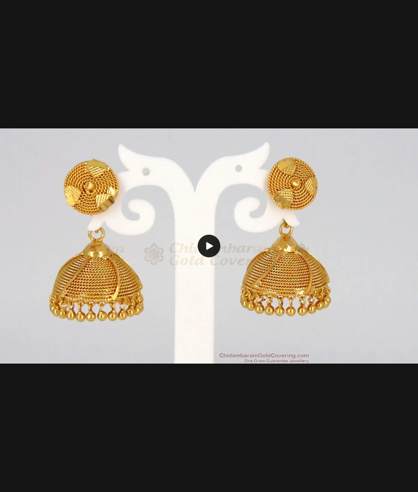 Attractive Umbrella Design jimmiki Type Gold Earrings ER2194