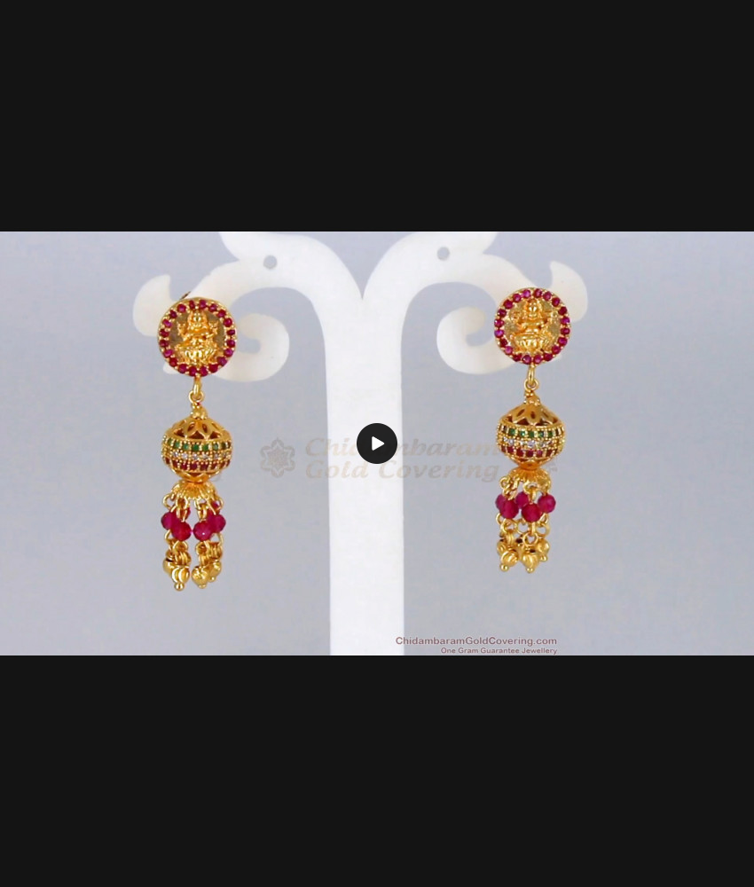 Amazing Multi Color Stone Gold Earrings Latest Design ER2305