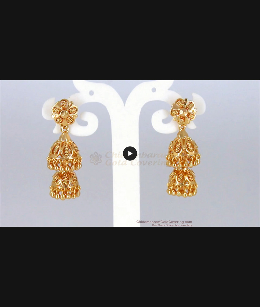  Double Layer Jhumkas Gold Earrings For Party Wear ER2322