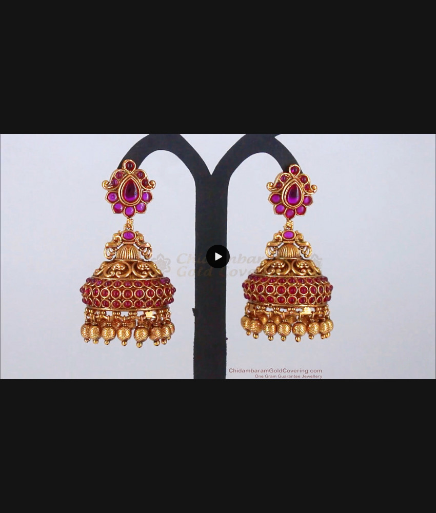 Premium Antique Big Jimiki Peacock Design Earrings Bridal Wear ER2726