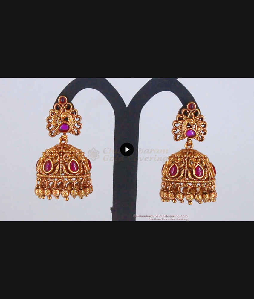 New Arrivals Antique Peacock Design Kemp Stone Earrings ER2839