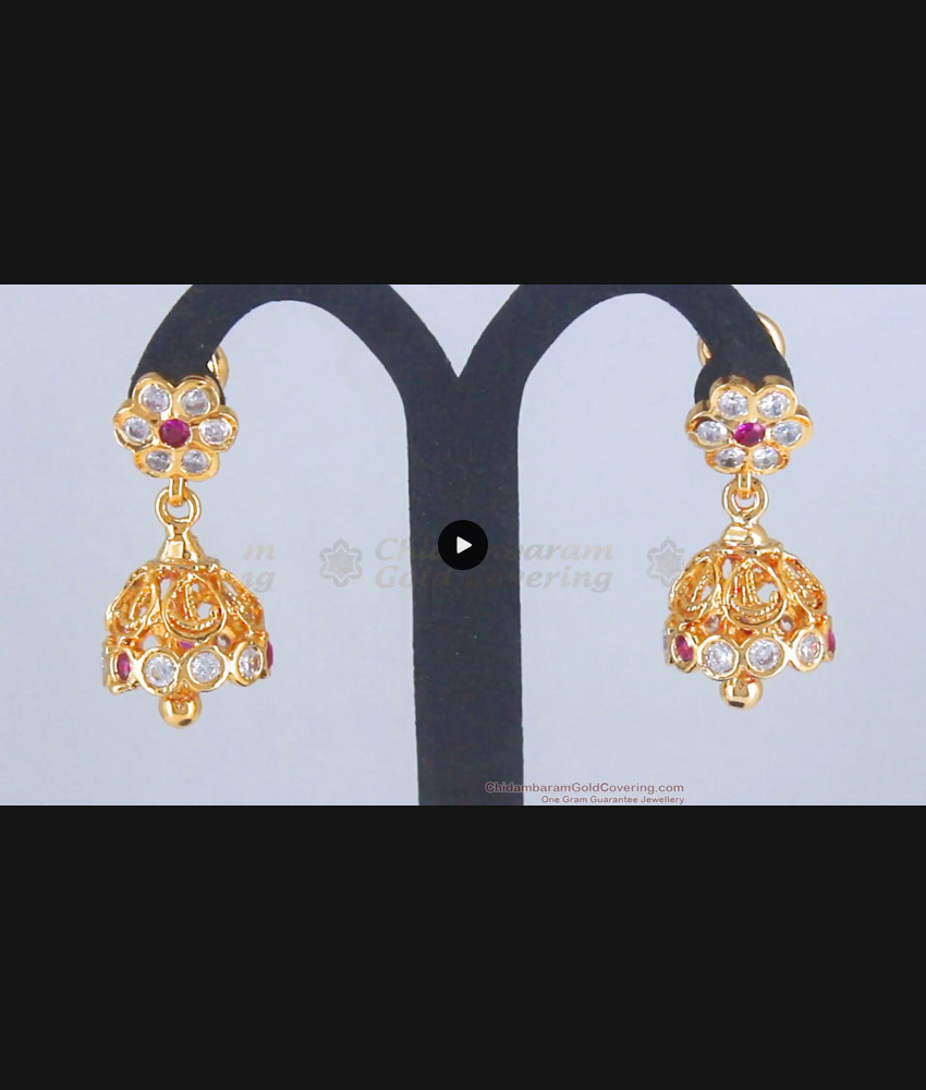 Premium Quality Impon Panchaloha Jhumki Stone Collection ER3273