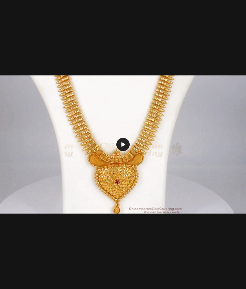 Fast Moving Gold Haram Design With Ruby Stone Gold Plated Jewelry HR1796