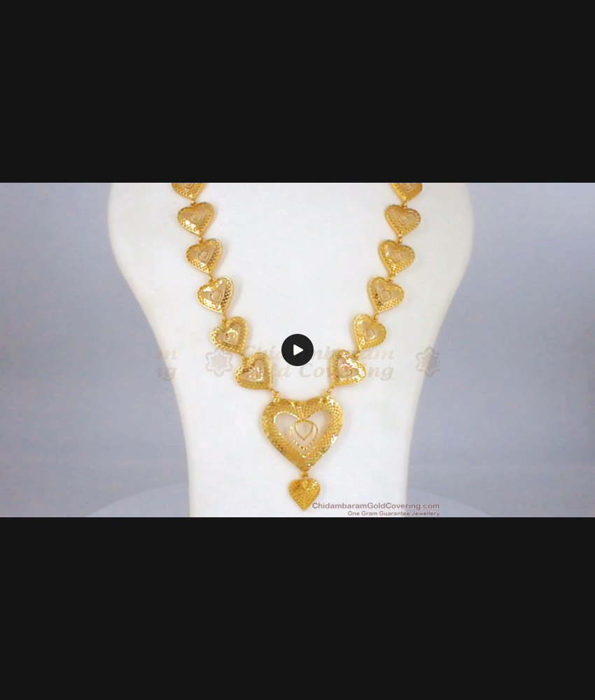 Beautiful Heart Design Pattern Light Weight Gold Haram HR1819