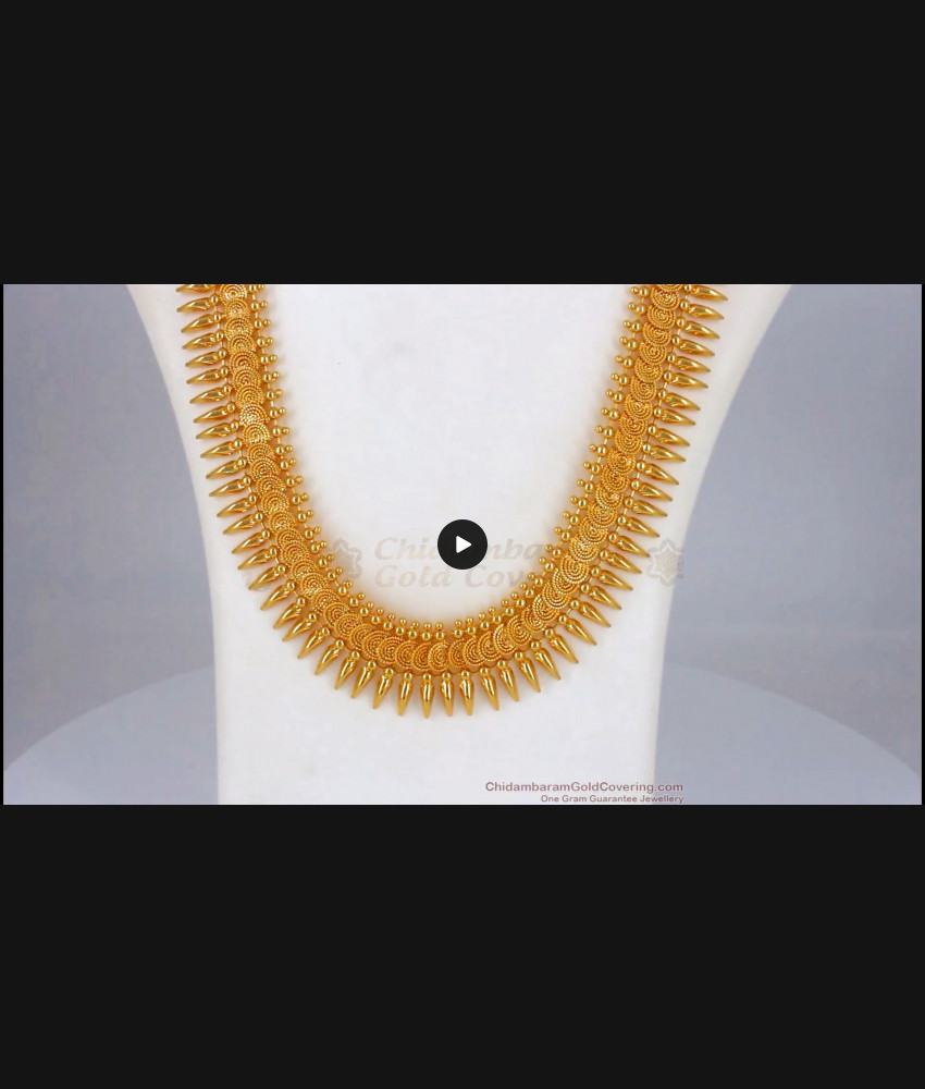 New Spiral Mullai Poo Type Gold Haram For Traditional Wear HR1841