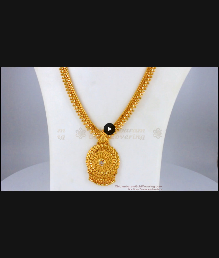 Simple Design One Gram Gold Beaded Haram Collections HR1882