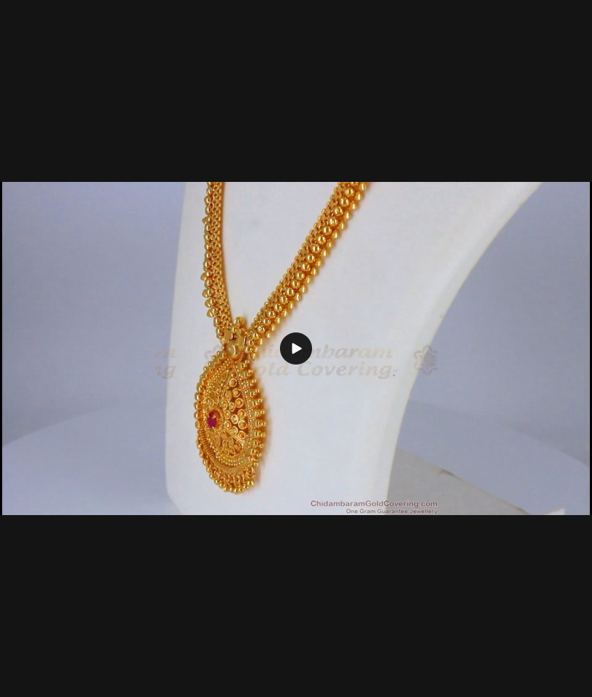 One Gram Gold Haram Necklace Combo Set For Wedding Collection HR1955