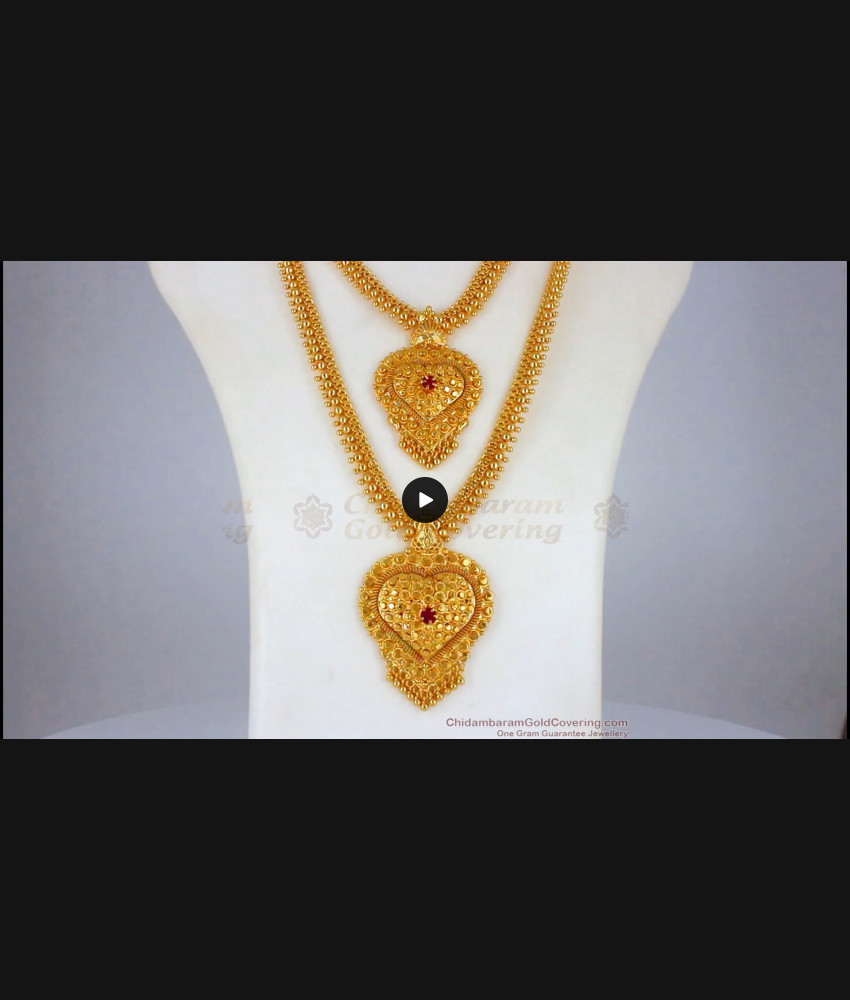 Heart Dollar Design Gold Haram Necklace Combo Collections HR2028