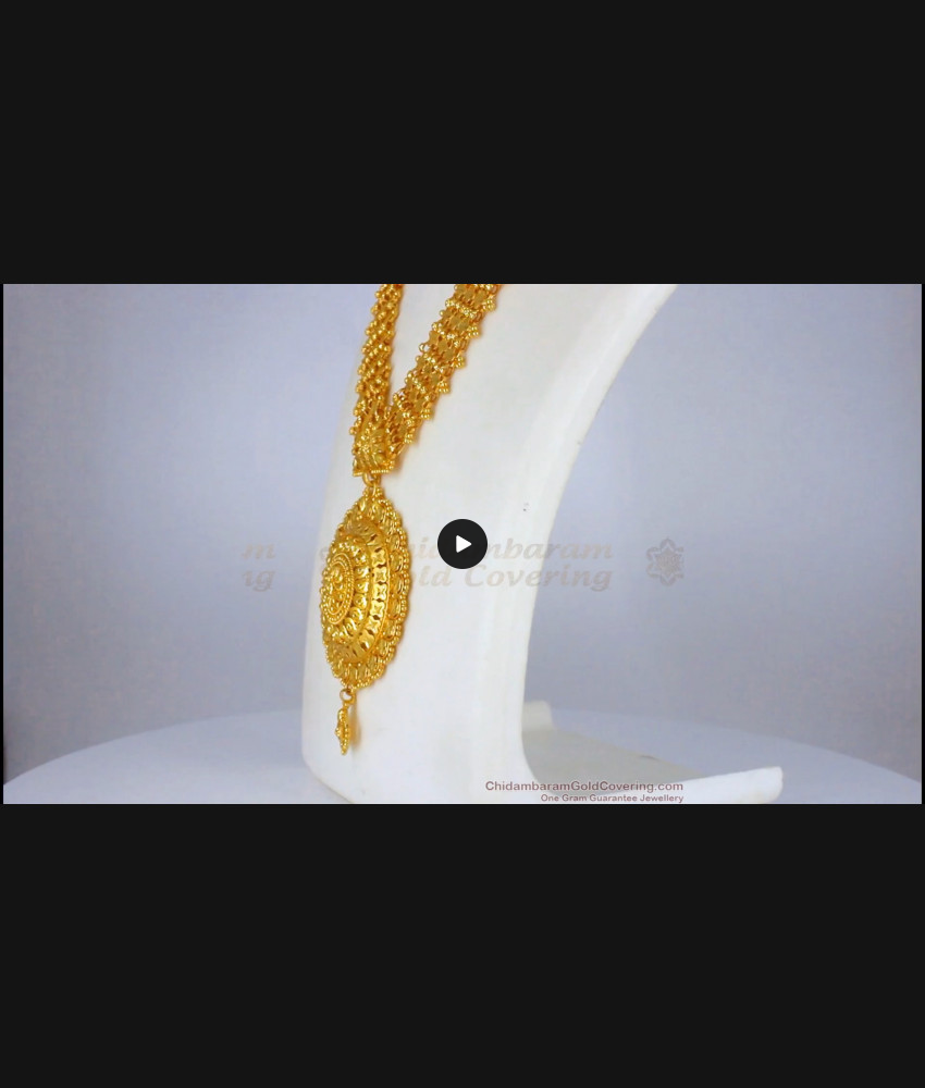 Grand Gold Forming Long Haram Designs With Earrings HR2035