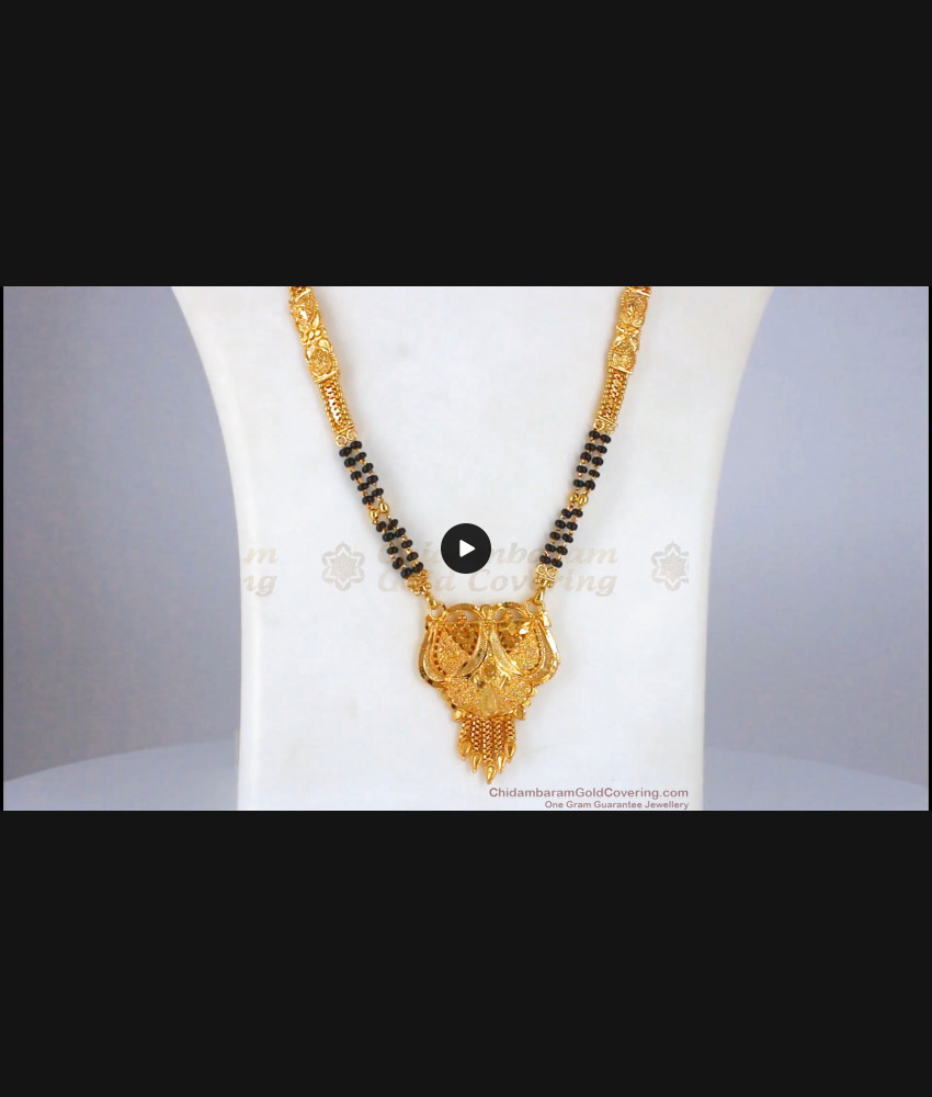 Latest Gold Dollar Black Beads Mangalsutra Collections Daily Use HR2051