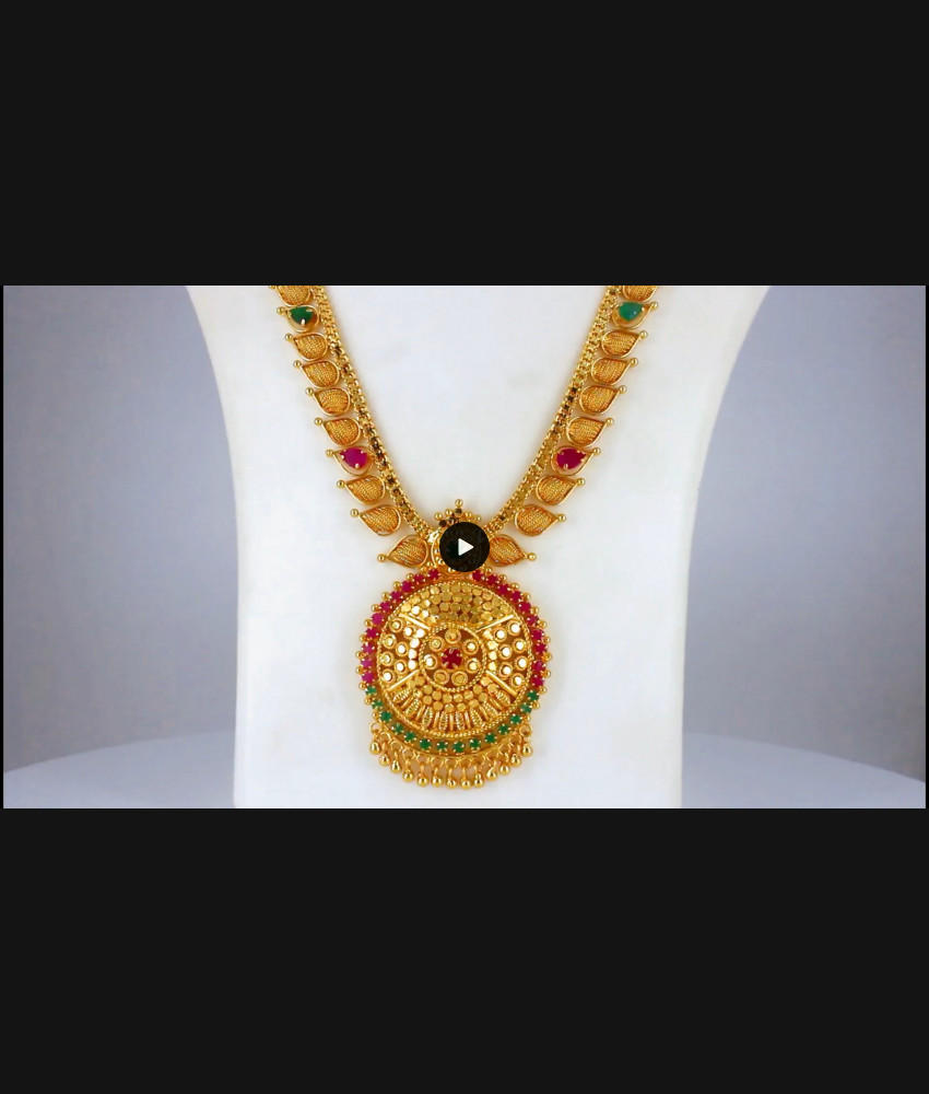 Big Dollar Ruby Emerald Stone Gold Long Haram Designs HR2086