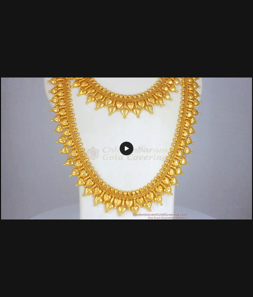 Lovely Big Gold Heart Bridal Wear Haram Necklace Combo HR2192