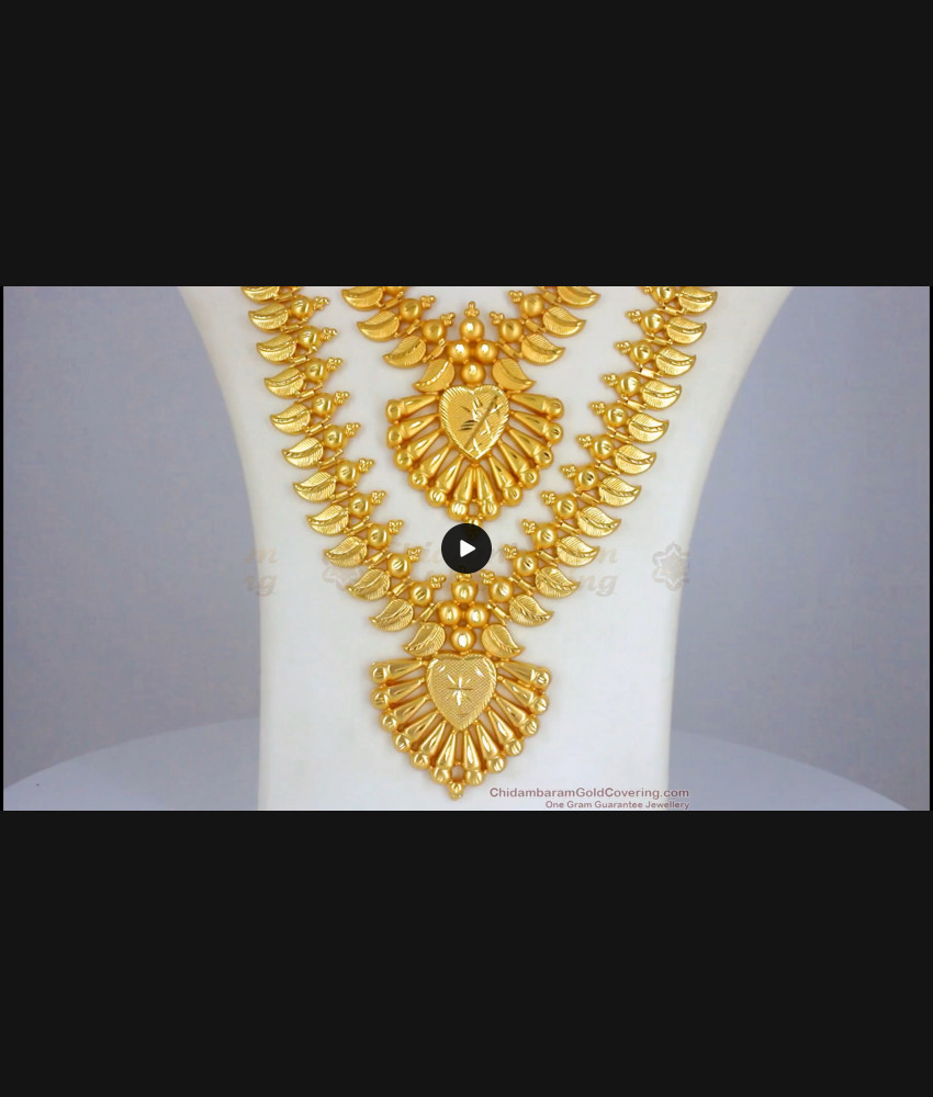 Fascinating Light Weight Forming Kerala Haram Collection Necklace Combo HR2193