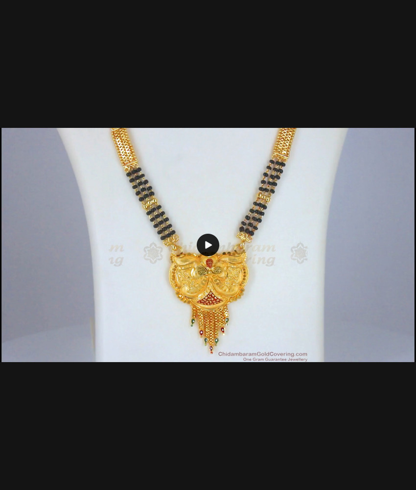 One Gram Gold Mangalsutra Haram Meenakari Pattern With Price HR2288