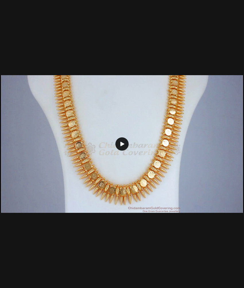 Buy Gold Plated Lakshmi Coin Haram Mullaipoo Design HR2305 Buy Gold Plated Lakshmi Coin Haram Mullaipoo Design HR2305