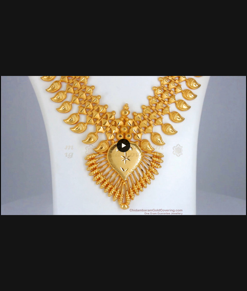 30 Inch Long Forming Haram 2 Gram Gold Kerala Bridal Collection HR2360