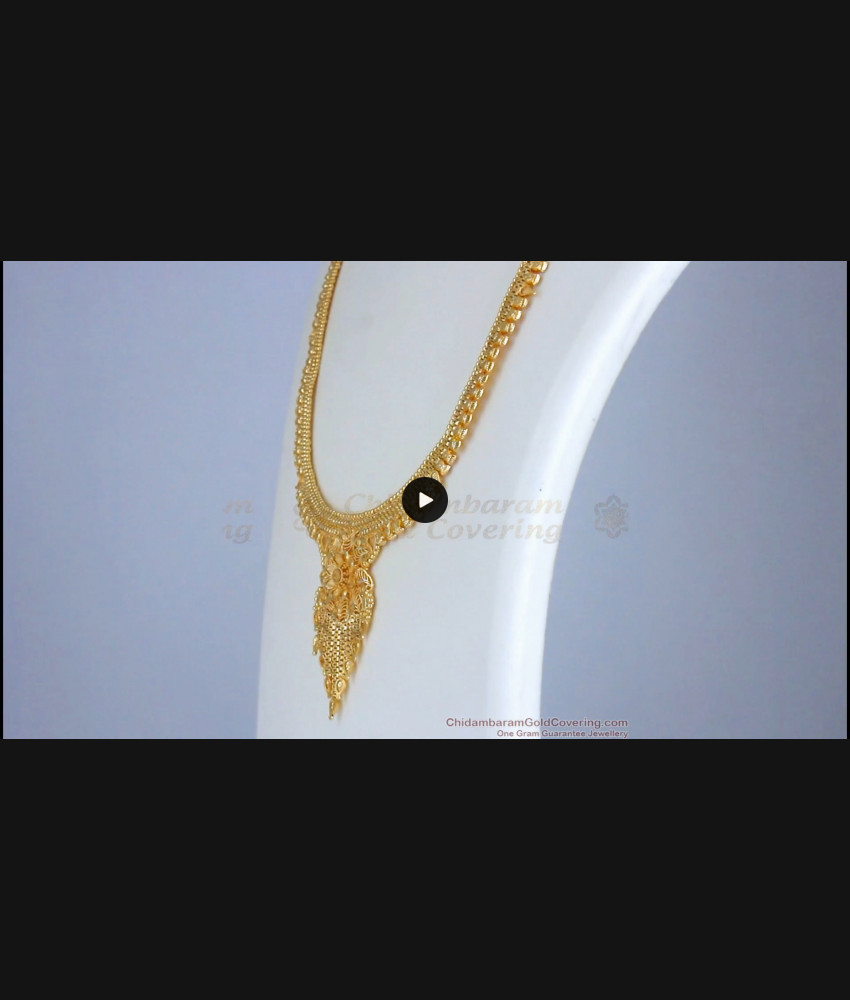 Pure Gold Tone Forming Haram Floral Design With Earring HR2363
