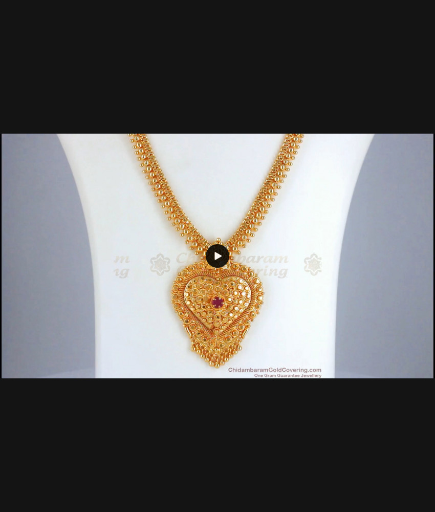 Heart Design One Gram Gold Haram for Marriage and Engagements HR2437