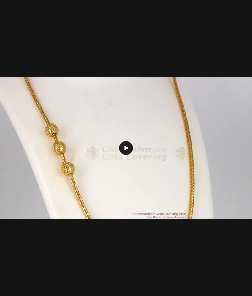 Latest Three Balls One Gram Gold Side Pendant Chain MCH798