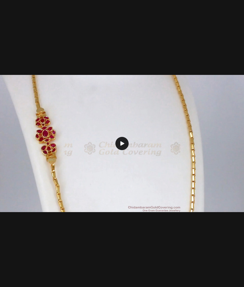 Daily Use Kemp Stone Mugappu Design Wheat Chains for Ladies MCH808 Daily Use Kemp Stone Mugappu Design Wheat Chains for Ladies MCH808