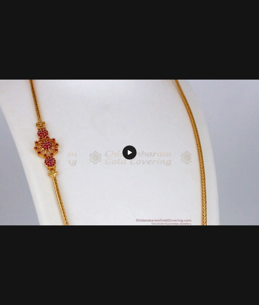 New Arrival Ruby Gold Thali Chain Side Pendant MCH816