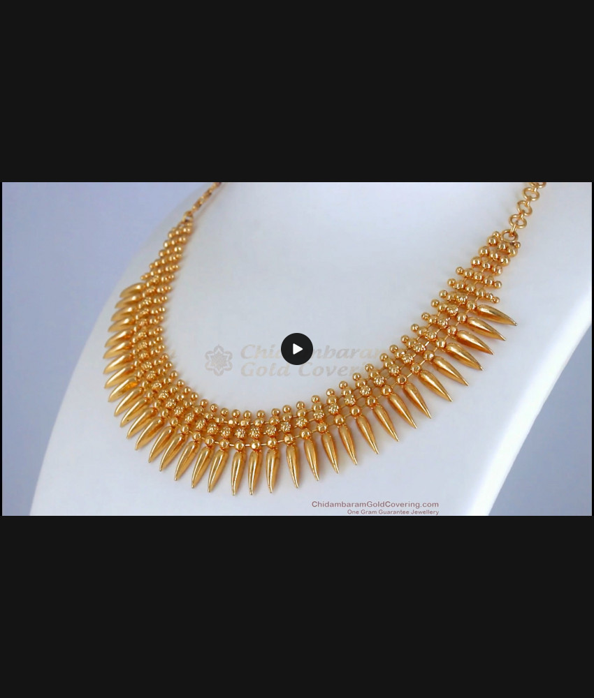 Traditional Gold Plated Mullaipoo Malai Necklace Choker Model NCKN1045