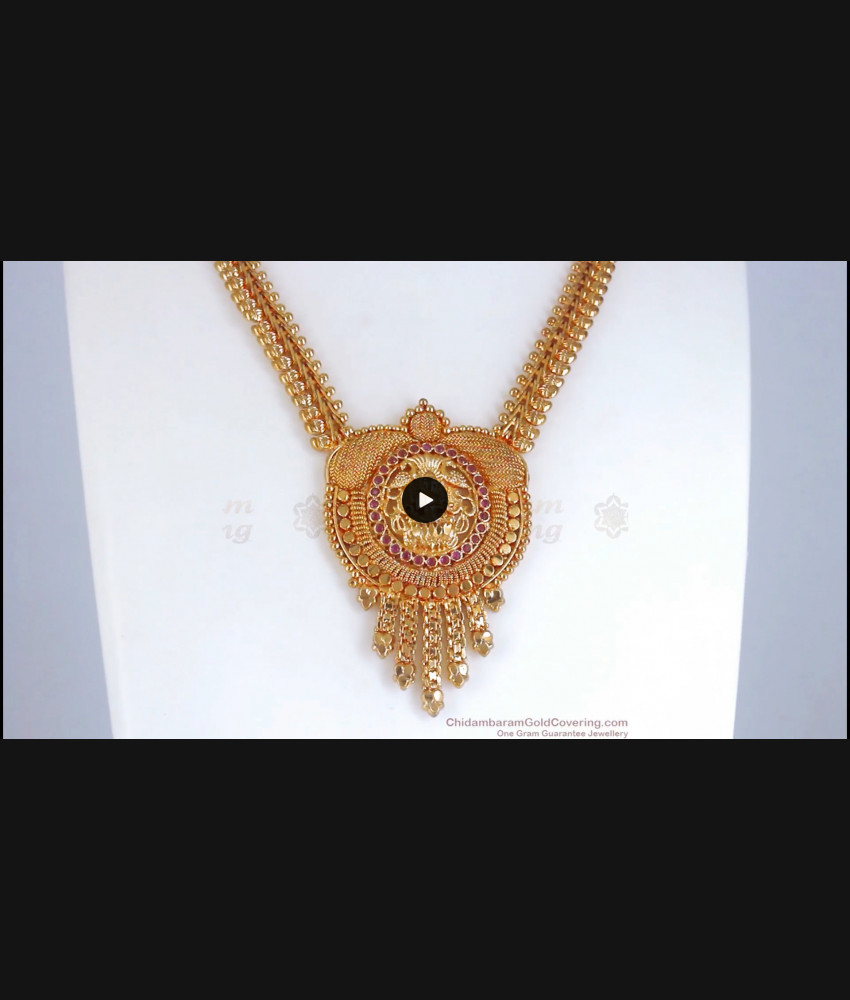 Grand Lakshmi Ruby Stone Dollar Necklace Design Shop Online NCKN1049