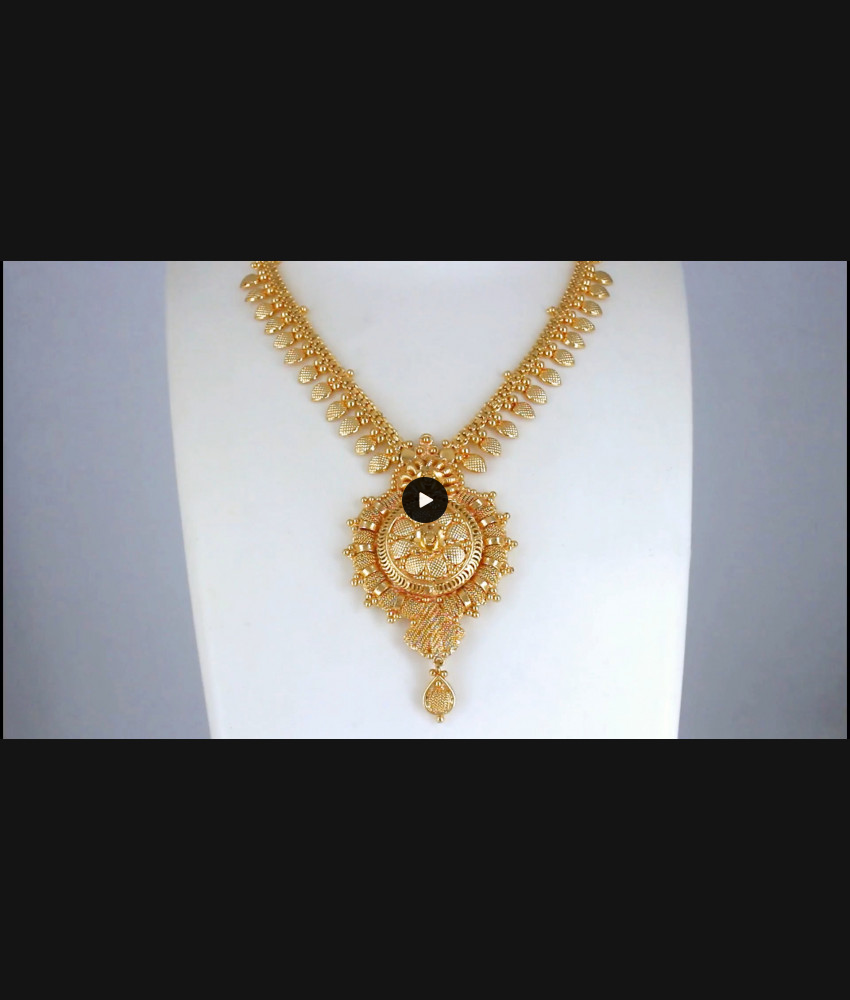 Inspiring Real Gold Traditional Dollar Chain Bridal Wear Necklace Jewellery NCKN1065