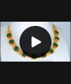 Handcrafted Big Emerald Stone Necklace Jewellery Party Wear NCKN1694