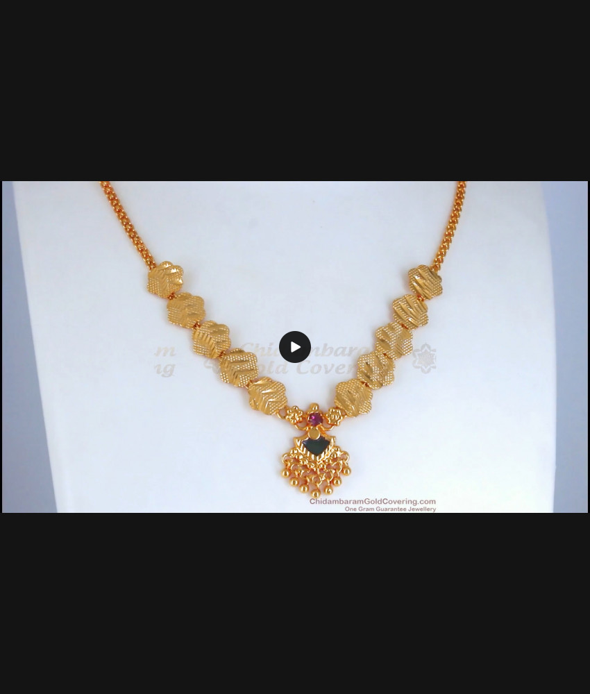 Light Weight Kerala Pattern Single Stone Palakka Necklace Design NCKN1763