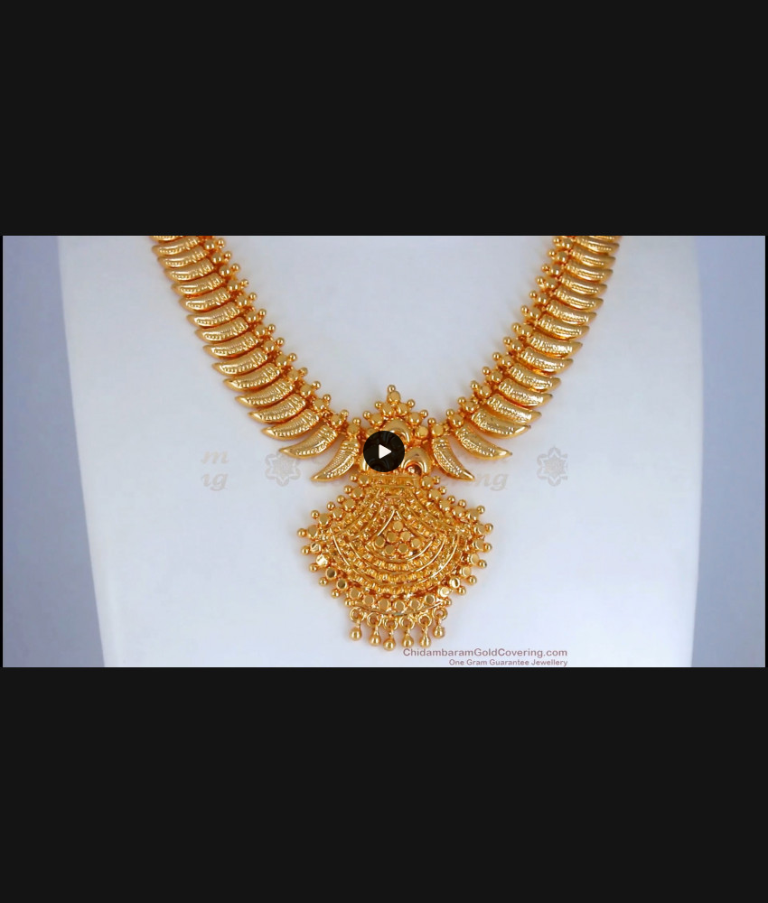 Mullai Leaf Design Trendy Gold Plated Necklace Collection For Marriage NCKN1924