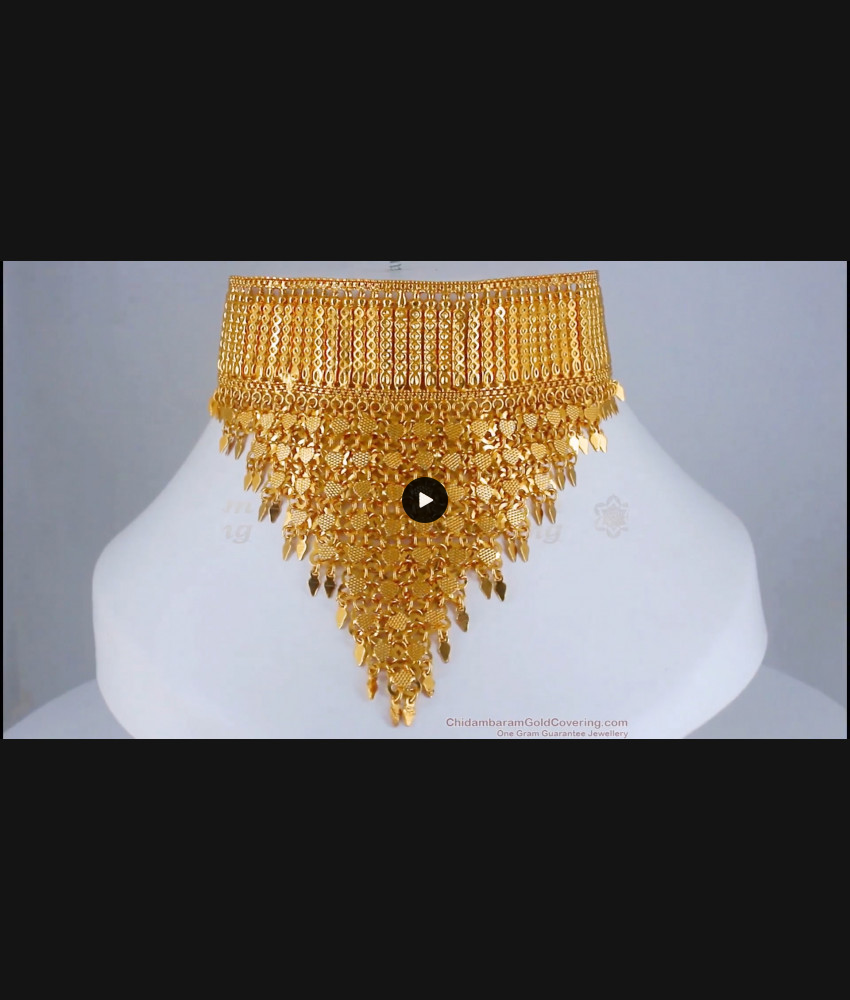 Big Size Net Type Gold Necklace Designs Bridal Collection Buy Online Shopping NCKN1935