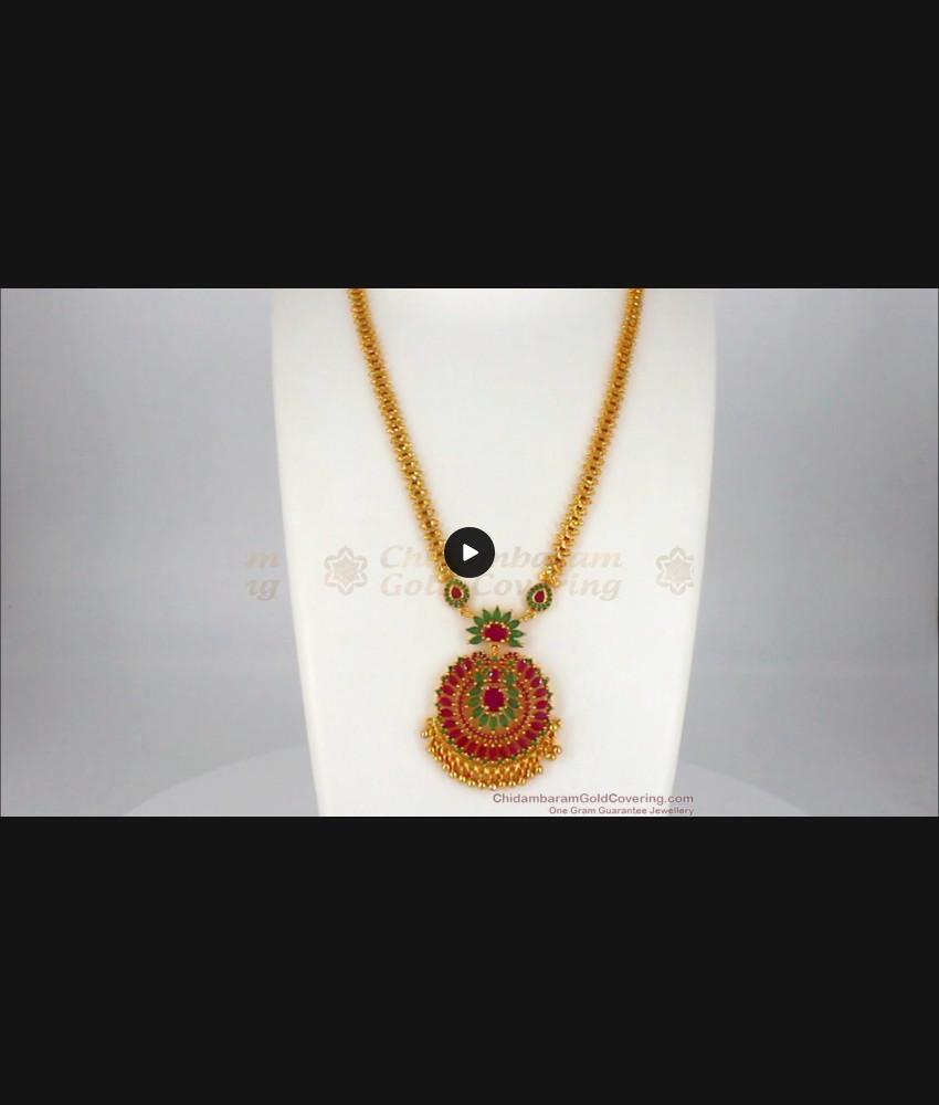 Stunning Ruby Emerald Gold Necklace Design Imitation Jewelry NCKN2004