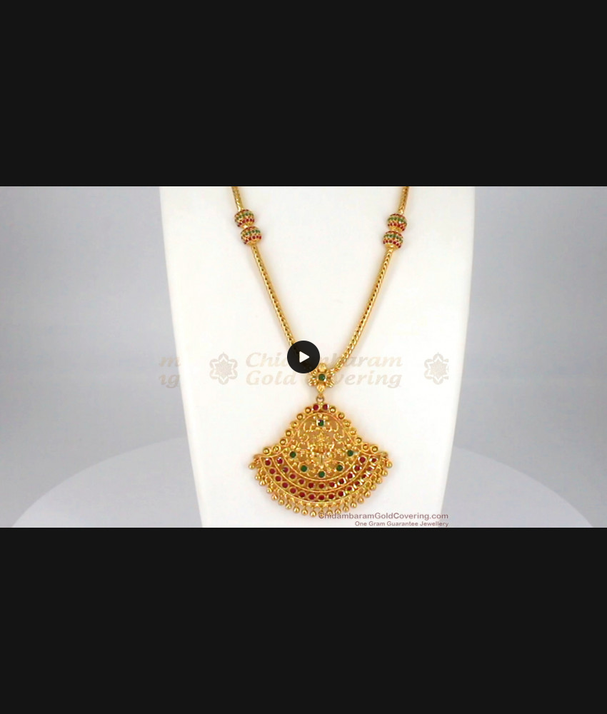 Devotional Lakshmi Dollar Gold Necklace For Traditional Wear NCKN2011